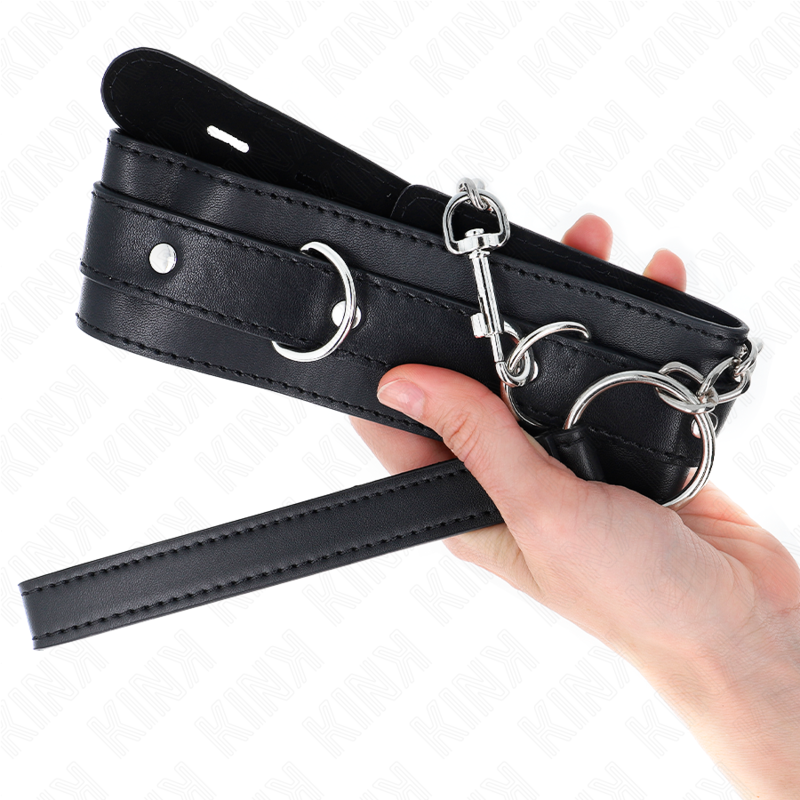Kink - Collare Con Cintura 65 Cm Con Cinturino Nero 54 X 45 Cm - KINK COLLAR & GAG - Collari e Guinzagli | erosidea.com