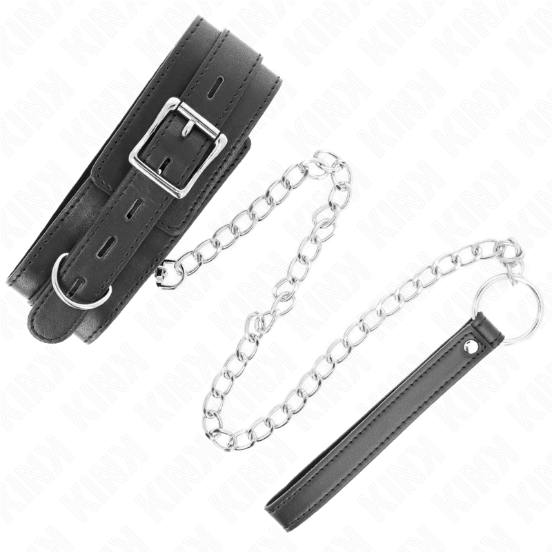Kink - Collare Con Cintura 65 Cm Con Cinturino Nero 54 X 45 Cm - KINK COLLAR & GAG - Collari e Guinzagli | erosidea.com