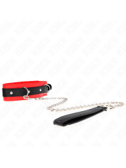 Kink - Collare Modello Base Con Guinzaglio 65 Cm Modello 3 Rosso 53 X 5 Cm - KINK COLLAR & GAG - Collari e Guinzagli | erosidea.com