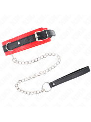 Kink - Collare Modello Base Con Guinzaglio 65 Cm Modello 3 Rosso 53 X 5 Cm - KINK COLLAR & GAG - Collari e Guinzagli | erosidea.com