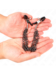 Kink - Pinze Per Capezzoli Con 3 Catene Nere 20/23/28 Cm - KINK NIPPLE GRIP - Pinzette Capezzoli | erosidea.com