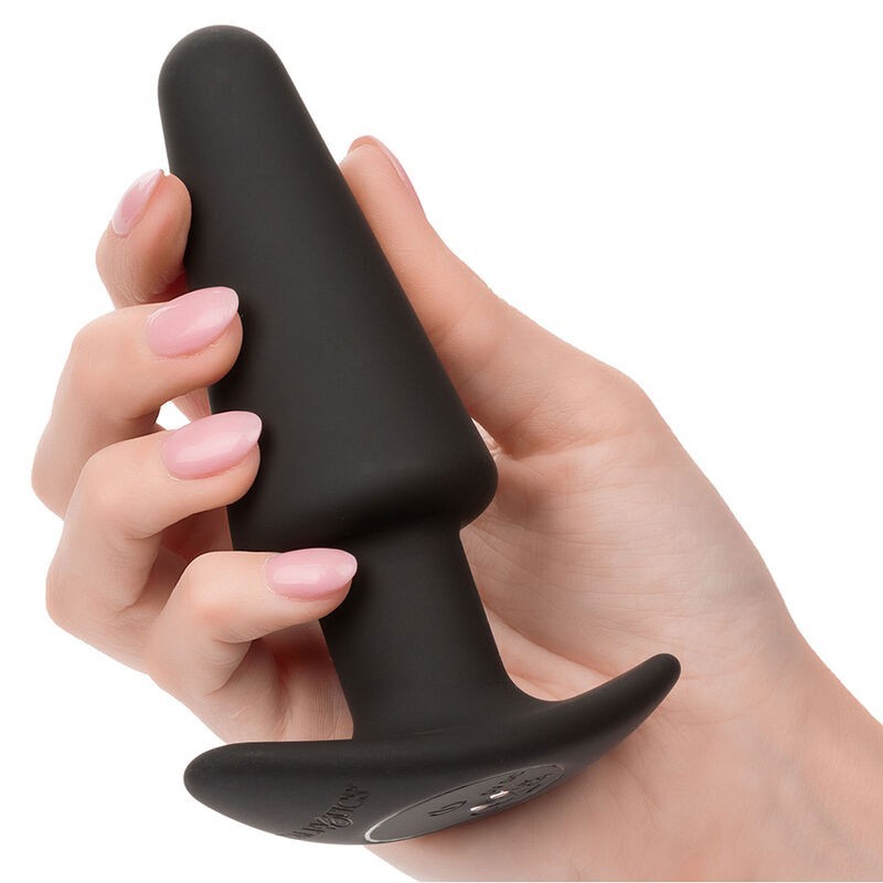 Calexotics - Rock Bottom Tappo Anale Conico 10 Vibrazioni Silicone Nero - CALEXOTICS - Vibratori Anali | erosidea.com