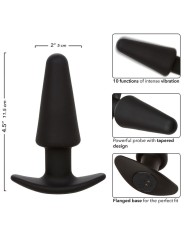 Calexotics - Rock Bottom Tappo Anale Conico 10 Vibrazioni Silicone Nero - CALEXOTICS - Vibratori Anali | erosidea.com
