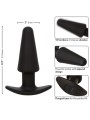 Calexotics - Rock Bottom Tappo Anale Conico 10 Vibrazioni Silicone Nero - CALEXOTICS - Vibratori Anali | erosidea.com
