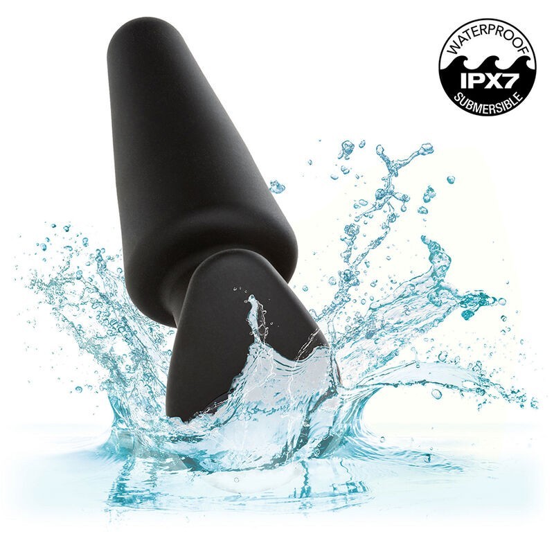 Calexotics - Rock Bottom Tappo Anale Conico 10 Vibrazioni Silicone Nero - CALEXOTICS - Vibratori Anali | erosidea.com