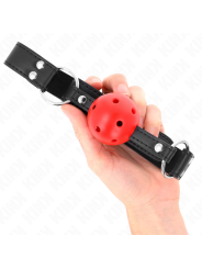 Kink - Bavaglio Sfera Traspirante 4 Cm Con Doppio Rivetto In Cuoio 625 X 25 Cm Regolabile 42-58 Cm - - Ball Gag e Bavagli | erosidea.com