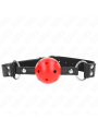 Kink - Bavaglio Sfera Traspirante 4 Cm Con Doppio Rivetto In Cuoio 625 X 25 Cm Regolabile 42-58 Cm - - Ball Gag e Bavagli | erosidea.com