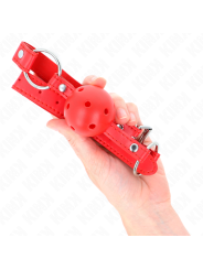 Kink - Bavaglio Sfera Traspirante 4 Cm Con Doppio Rivetto Modello 1 Rosso 625 X 25 Cm Regolabile 42-58 Cm - - Ball Gag e Bavagli | erosidea.com