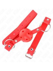 Kink - Bavaglio Sfera Traspirante 4 Cm Con Doppio Rivetto Modello 1 Rosso 625 X 25 Cm Regolabile 42-58 Cm - - Ball Gag e Bavagli | erosidea.com