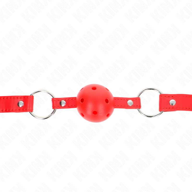Kink - Bavaglio Sfera Traspirante 4 Cm Con Doppio Rivetto Modello 1 Rosso 625 X 25 Cm Regolabile 42-58 Cm - - Ball Gag e Bavagli | erosidea.com