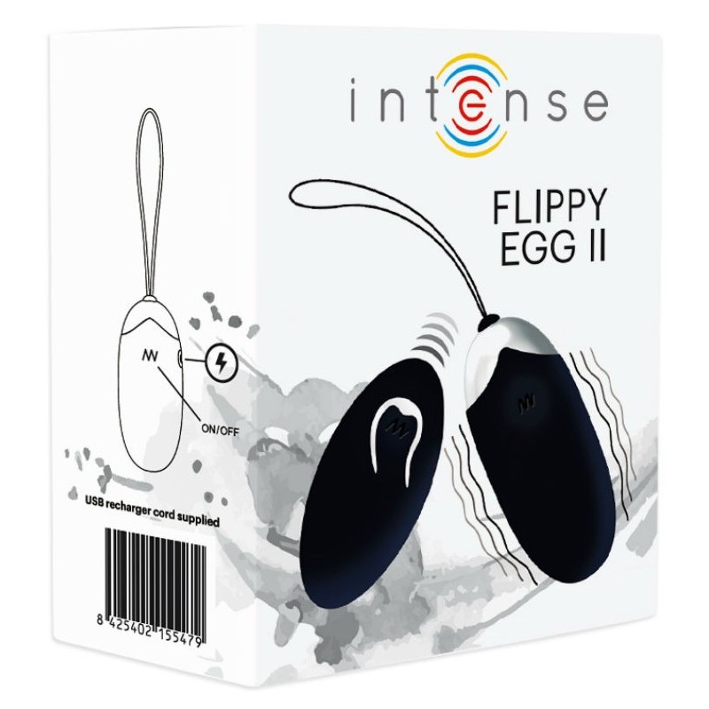 Intense - Ovetto Vibrante Flippy Ii Con Telecomando Nero - INTENSE - Ovetti Palline Sfere | erosidea.com