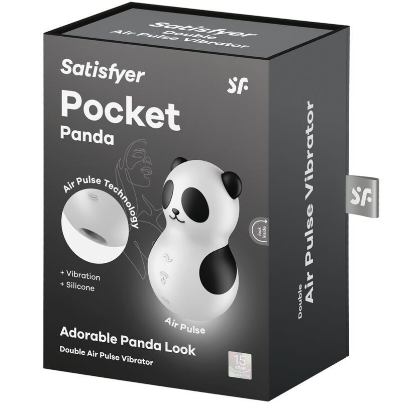 Satisfyer - Pocket Panda Stimolatore E Vibratore In Bianco E Nero - SATISFYER AIR PULSE - Vibratori Mini | erosidea.com