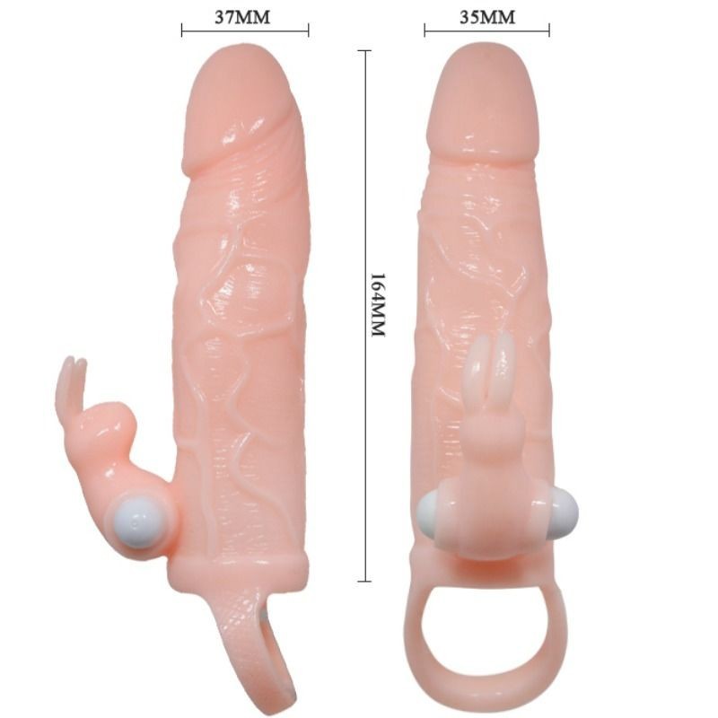 Prolunga Pene Uomo Brave Con Rabbit E Doppio Motore 16.5 Cm - BAILE FOR HIM - Guaine e Prolunghe | erosidea.com