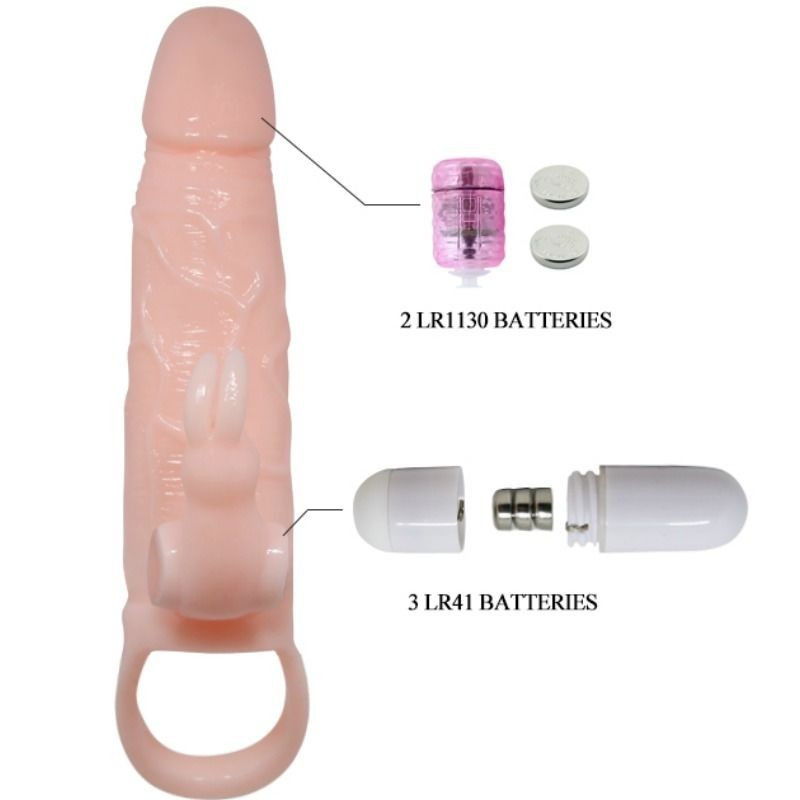 Prolunga Pene Uomo Brave Con Rabbit E Doppio Motore 16.5 Cm - BAILE FOR HIM - Guaine e Prolunghe | erosidea.com