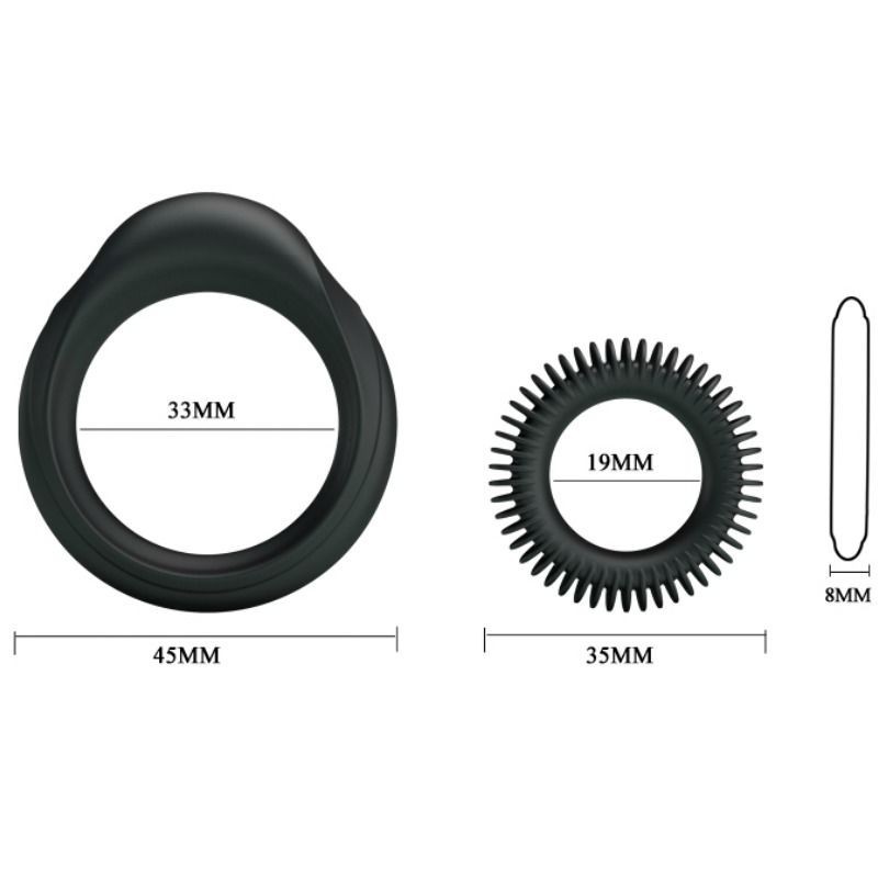 Baile Kit 2 Anelli In Silicone Ring Manhood - BAILE FOR HIM - Anelli Fallici | erosidea.com