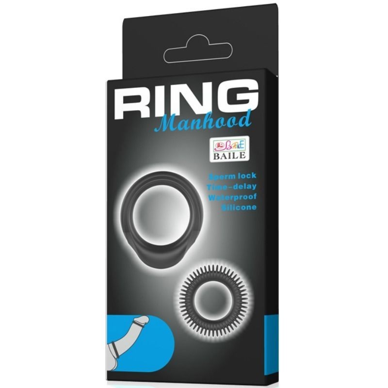 Baile Kit 2 Anelli In Silicone Ring Manhood - BAILE FOR HIM - Anelli Fallici | erosidea.com