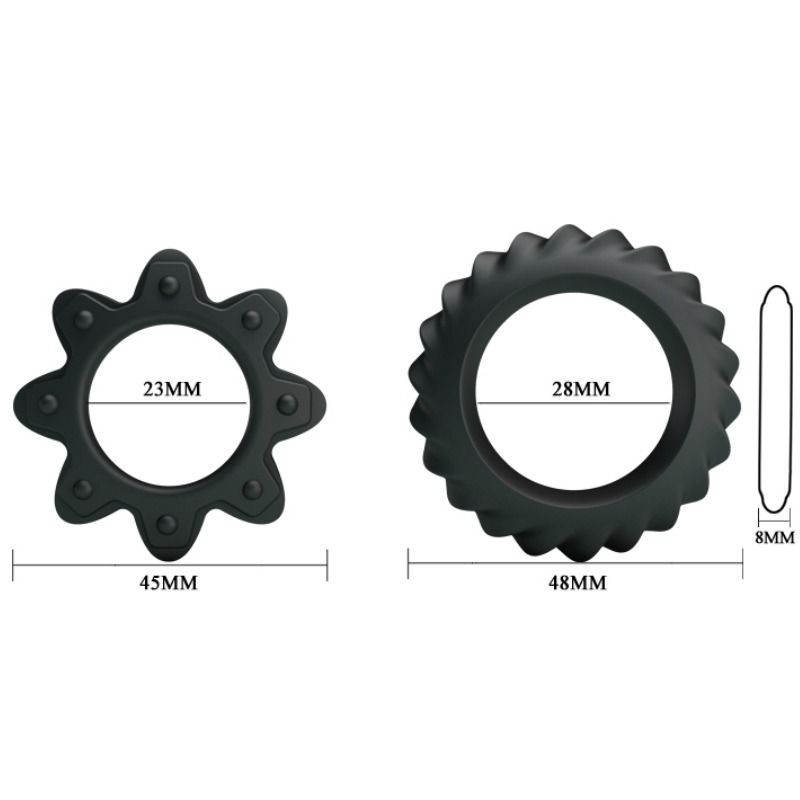 Baile Kit 2 Anelli Fioriti In Silicone - BAILE FOR HIM - Anelli Fallici | erosidea.com
