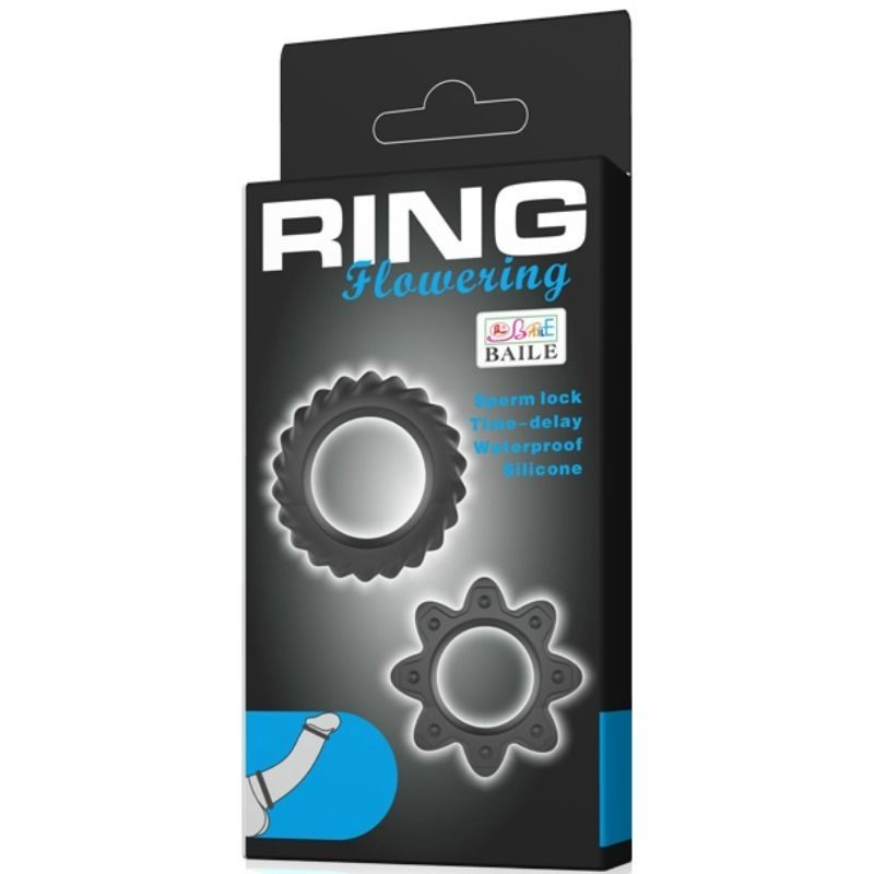 Baile Kit 2 Anelli Fioriti In Silicone - BAILE FOR HIM - Anelli Fallici | erosidea.com