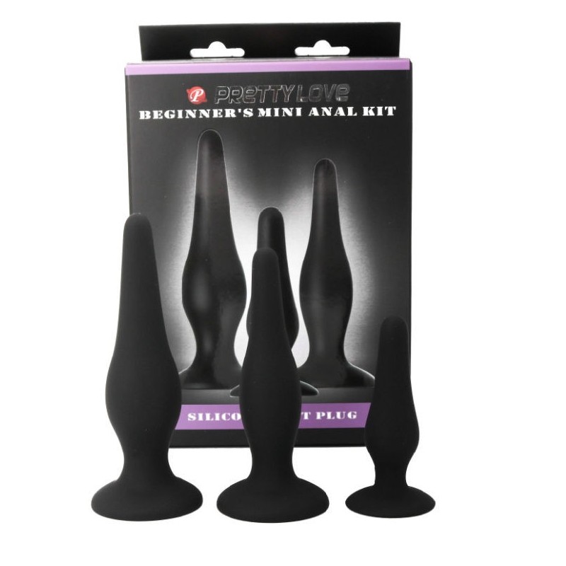 Pretty Love - Kit Di Iniziazione In Silicone Con Tappi Anal - PRETTY LOVE - Plug e Catene Anali | erosidea.com