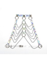 Subblime - 953737 Imbracatura Pettorale Con Anelli E Catene Argento Taglia Unica - SUBBLIME FETISH - Kit Bondage e Sadomaso | erosidea.com