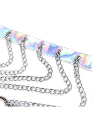 Subblime - 953737 Imbracatura Pettorale Con Anelli E Catene Argento Taglia Unica - SUBBLIME FETISH - Kit Bondage e Sadomaso | erosidea.com