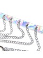 Subblime - 953737 Imbracatura Pettorale Con Anelli E Catene Argento Taglia Unica - SUBBLIME FETISH - Kit Bondage e Sadomaso | erosidea.com