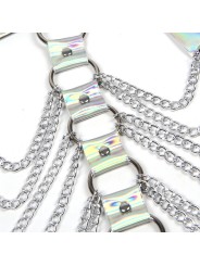 Subblime - 953737 Imbracatura Pettorale Con Anelli E Catene Argento Taglia Unica - SUBBLIME FETISH - Kit Bondage e Sadomaso | erosidea.com