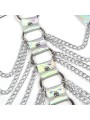 Subblime - 953737 Imbracatura Pettorale Con Anelli E Catene Argento Taglia Unica - SUBBLIME FETISH - Kit Bondage e Sadomaso | erosidea.com