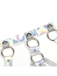 Subblime - 953737 Imbracatura Pettorale Con Anelli E Catene Argento Taglia Unica - SUBBLIME FETISH - Kit Bondage e Sadomaso | erosidea.com