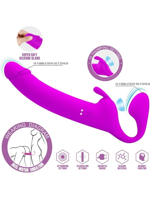 Strap On Pretty Love Vibrating Strapless Viola - PRETTY LOVE - Strap-on e Imbracature | erosidea.com
