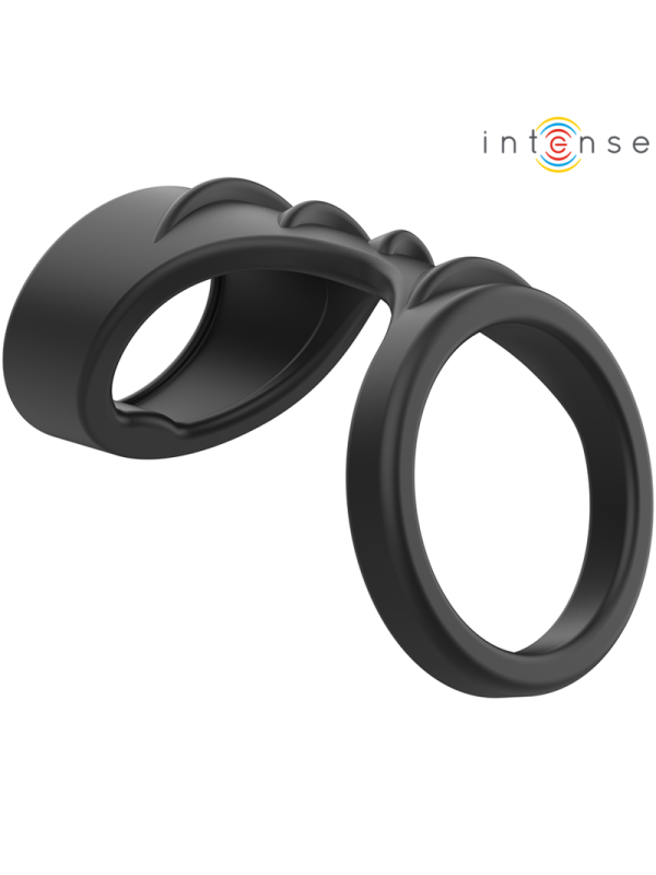 Intense - Theo Doppio Anello Per Pene In Silicone Modello Nero 3 - INTENSE COUPLES TOYS - Anelli Fallici | erosidea.com
