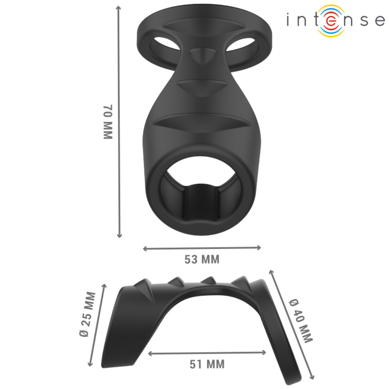 Intense - Theo Doppio Anello Per Pene In Silicone Modello Nero 3 - INTENSE COUPLES TOYS - Anelli Fallici | erosidea.com
