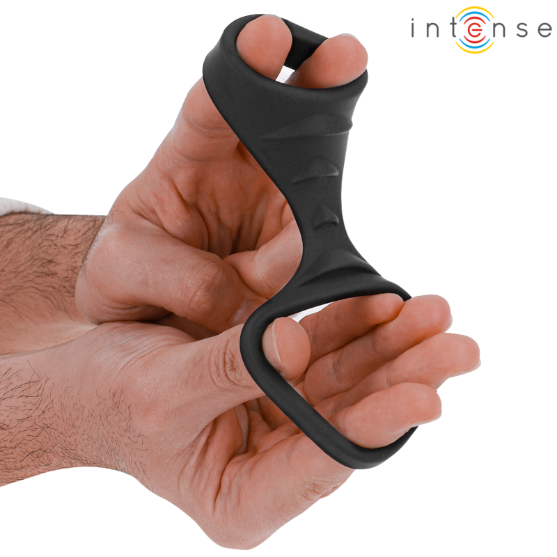 Intense - Theo Doppio Anello Per Pene In Silicone Modello Nero 3 - INTENSE COUPLES TOYS - Anelli Fallici | erosidea.com