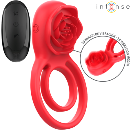 Intense - Gail Stimolatore Rose 10 Vibrazioni Rosso Telecomando - INTENSE FUN - Stimolatori | erosidea.com