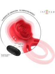 Intense - Gail Stimolatore Rose 10 Vibrazioni Rosso Telecomando - INTENSE FUN - Stimolatori | erosidea.com
