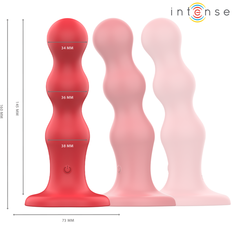 Intense - Cody Vibratore Con Ventosa Telecomando Rosso - INTENSE FUN - Vibratori | erosidea.com