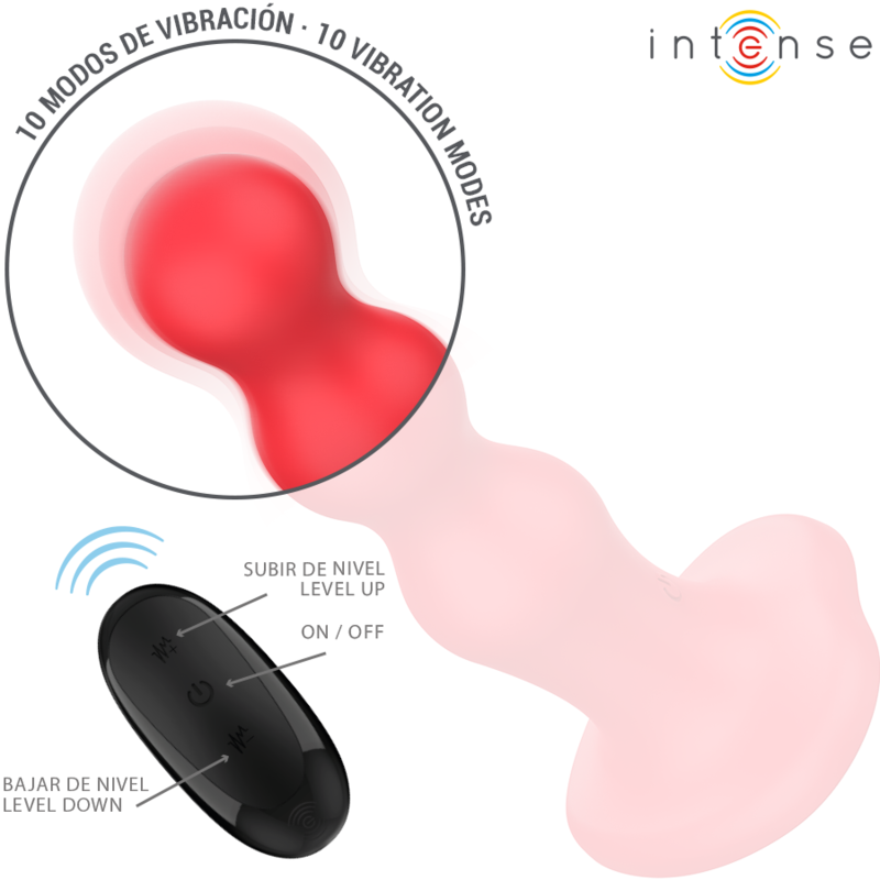 Intense - Cody Vibratore Con Ventosa Telecomando Rosso - INTENSE FUN - Vibratori | erosidea.com