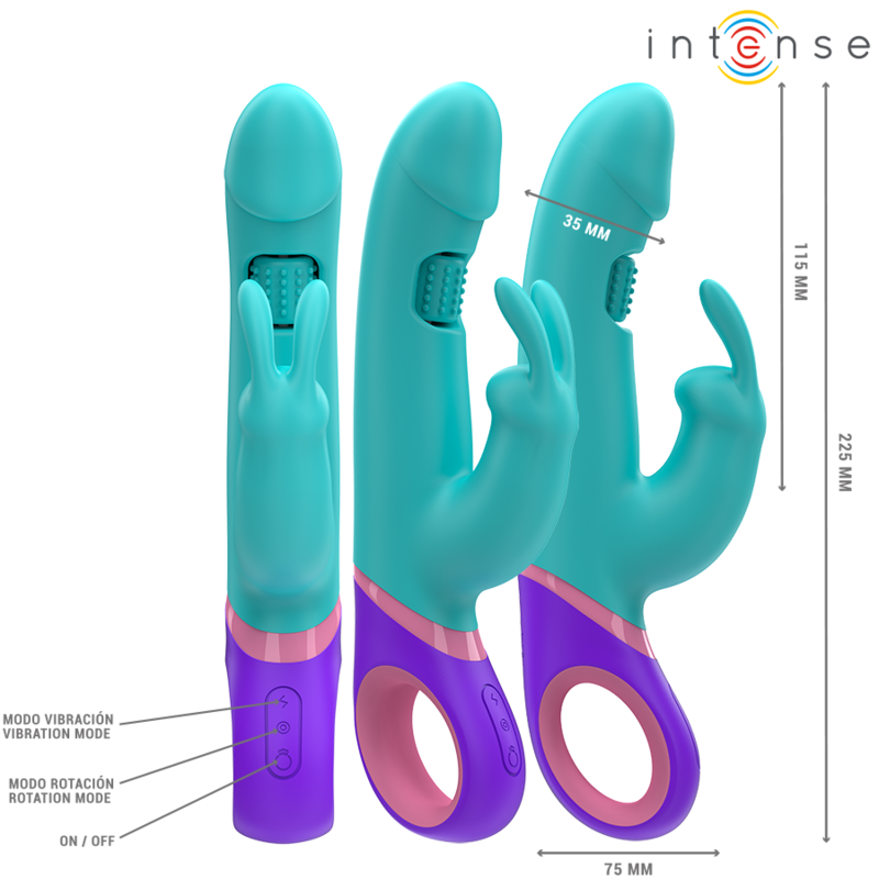 Vibratore Rabbit Intense Monica G-Spot Blu - INTENSE FUN - Vibratori Rabbit | erosidea.com