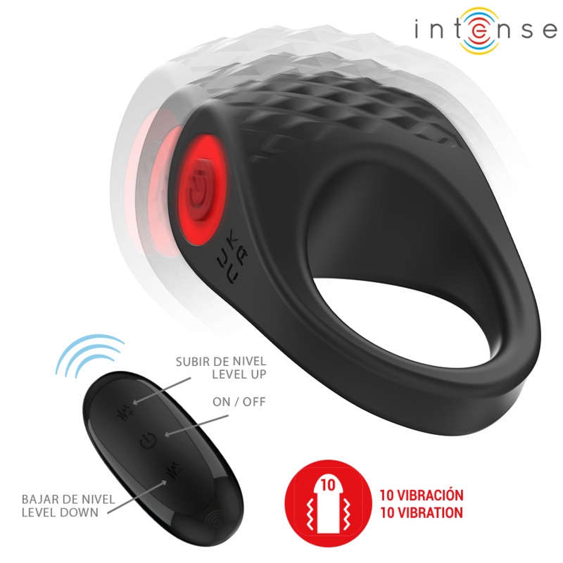 Intense - Vibratore Clover Anello Per Pene 10 Vibrazioni Nero - INTENSE COUPLES TOYS - Vibratori | erosidea.com