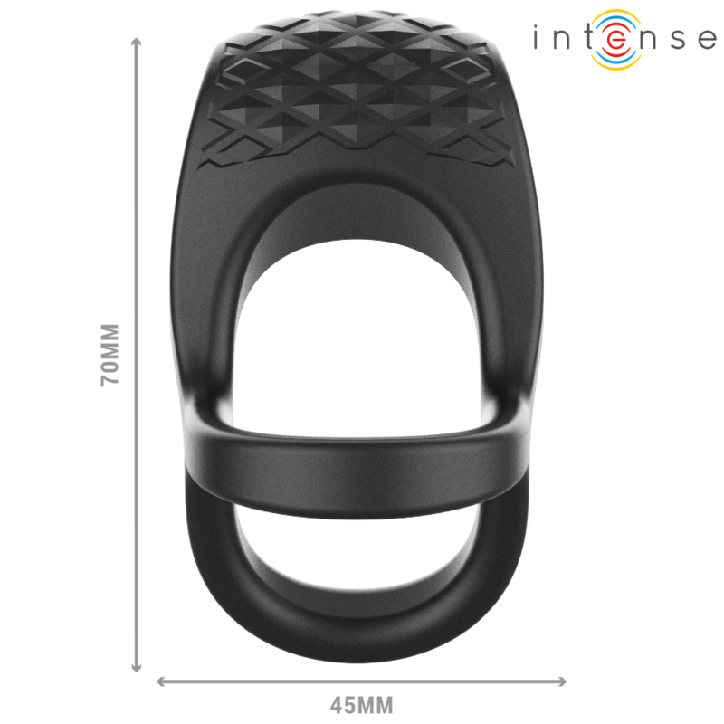 Intense - Vibratore Alex Doppio Anello Per Pene 10 Vibrazioni Nero - INTENSE COUPLES TOYS - Vibratori | erosidea.com