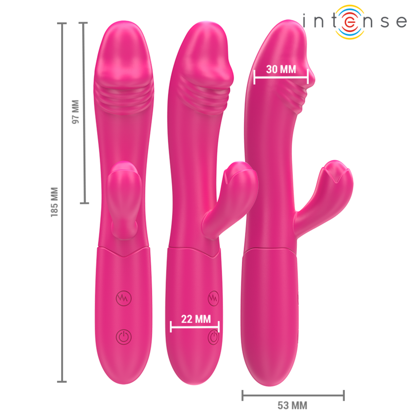Intense - Vibratore Flessibile Ivy 10 Vibrazioni Con Stimolazione Della Lingua Rosa - INTENSE FUN - Vibratori | erosidea.com