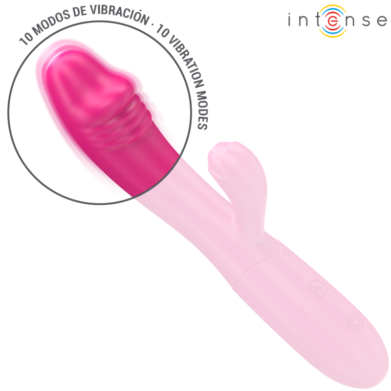 Intense - Vibratore Flessibile Ivy 10 Vibrazioni Con Stimolazione Della Lingua Rosa - INTENSE FUN - Vibratori | erosidea.com
