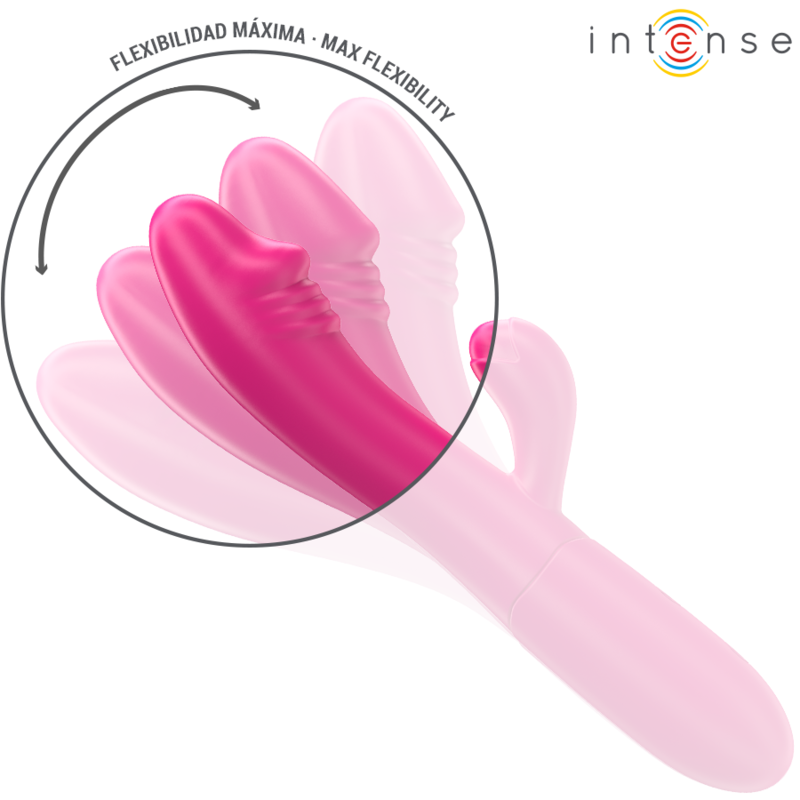 Intense - Vibratore Flessibile Ivy 10 Vibrazioni Con Stimolazione Della Lingua Rosa - INTENSE FUN - Vibratori | erosidea.com