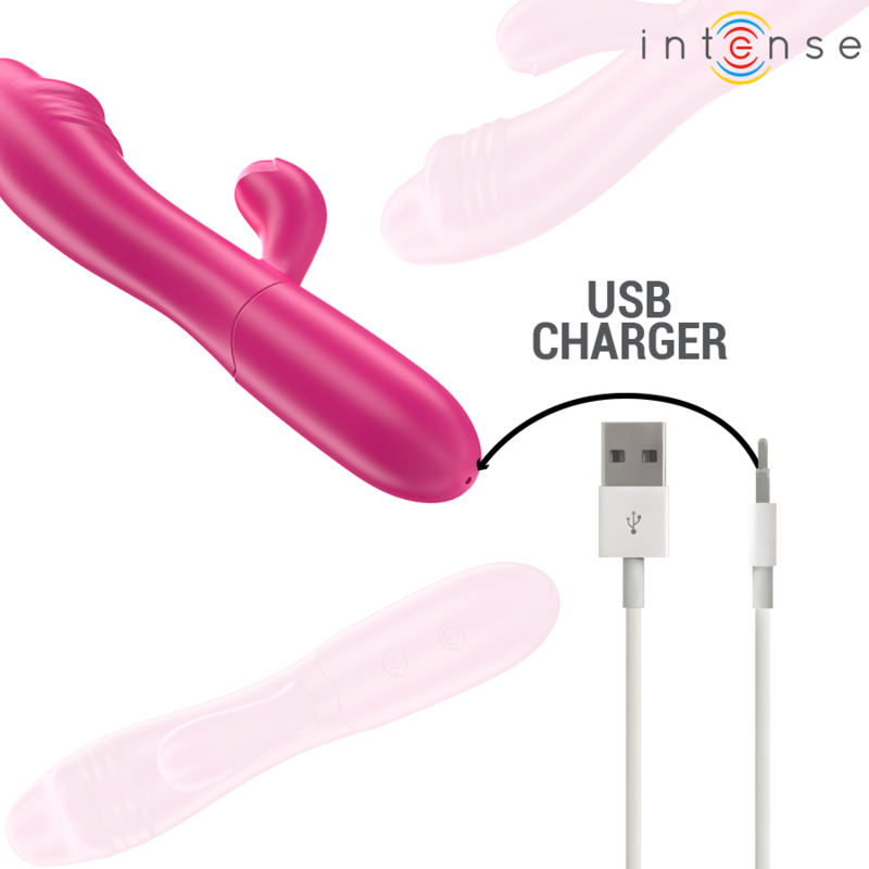 Intense - Vibratore Flessibile Ivy 10 Vibrazioni Con Stimolazione Della Lingua Rosa - INTENSE FUN - Vibratori | erosidea.com