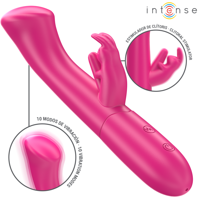 Vibratore Rabbit Intense Julieta Rosa 18.6 Cm - INTENSE FUN - Vibratori Rabbit | erosidea.com