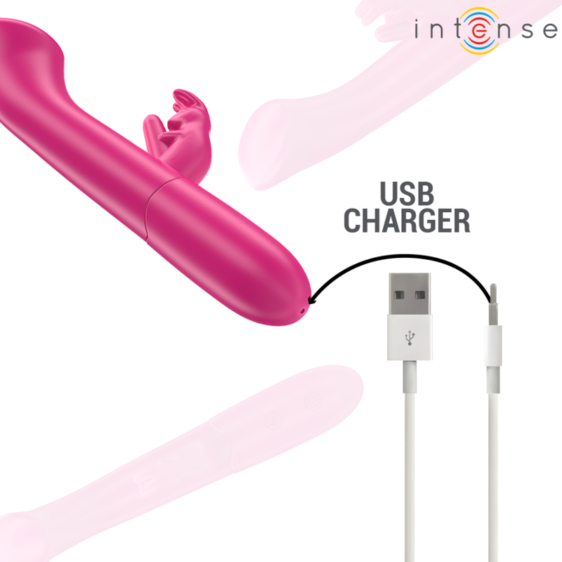 Vibratore Rabbit Intense Julieta Rosa 18.6 Cm - INTENSE FUN - Vibratori Rabbit | erosidea.com
