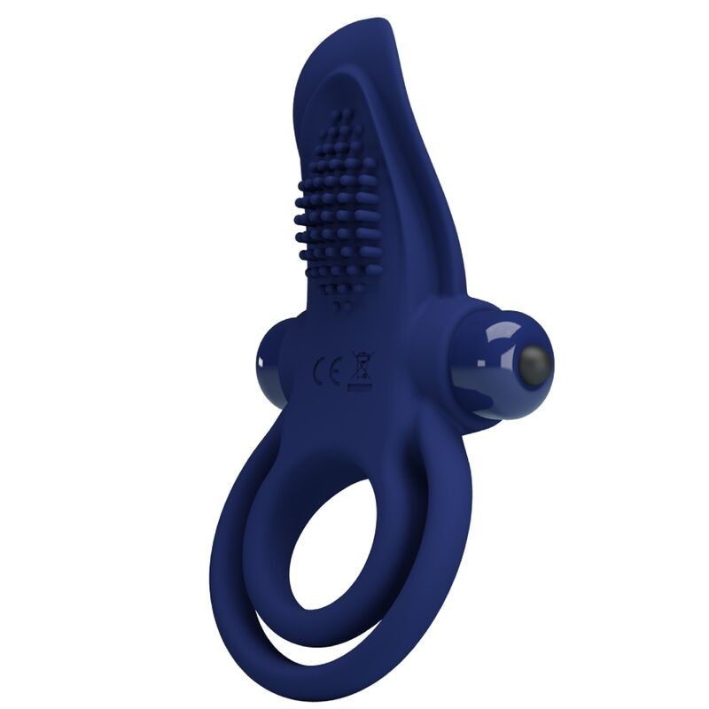 Bronson Anello Doppio Con Vibrazione Blu - PRETTY LOVE MALE - Anelli Fallici | erosidea.com