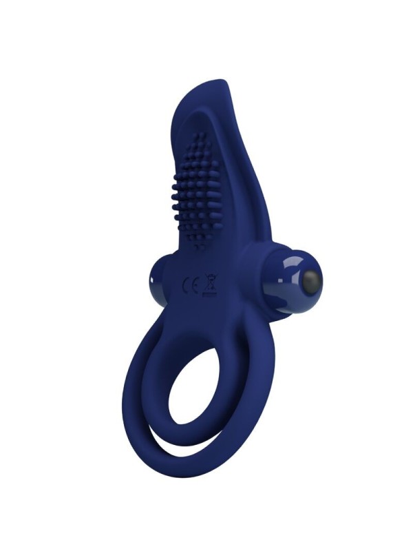 Bronson Anello Doppio Con Vibrazione Blu - PRETTY LOVE MALE - Anelli Fallici | erosidea.com