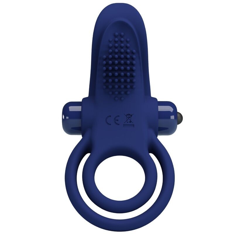 Bronson Anello Doppio Con Vibrazione Blu - PRETTY LOVE MALE - Anelli Fallici | erosidea.com