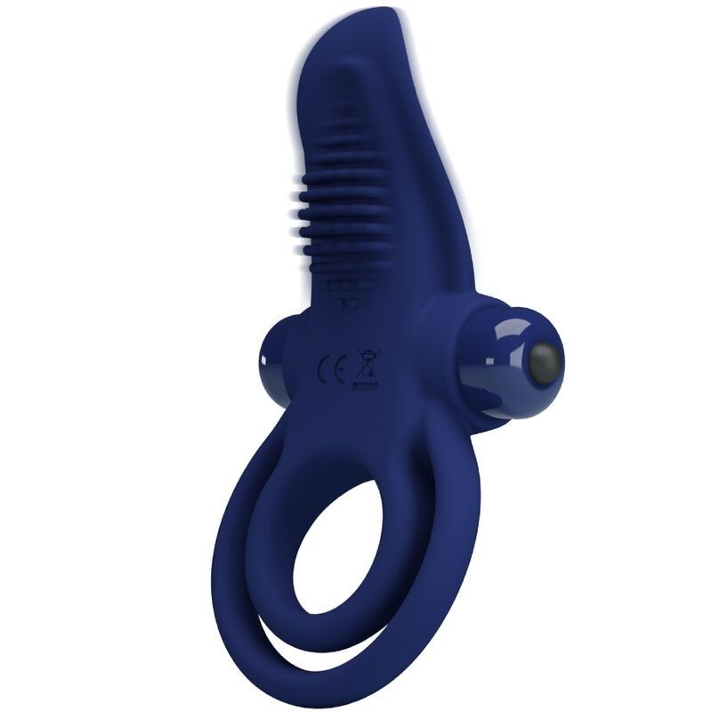 Bronson Anello Doppio Con Vibrazione Blu - PRETTY LOVE MALE - Anelli Fallici | erosidea.com